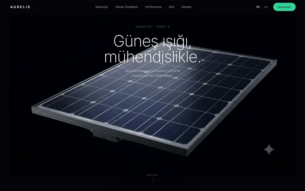 Aurelis web sitesi ekran görüntüsü